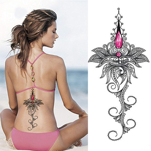 Mode non-toxique fleurs décalque temporaire autocollant de corps de <span class=keywords><strong>tatouage</strong></span> au <span class=keywords><strong>bas</strong></span> <span class=keywords><strong>du</strong></span> <span class=keywords><strong>dos</strong></span> <span class=keywords><strong>pour</strong></span> les femmes - Product Image 6