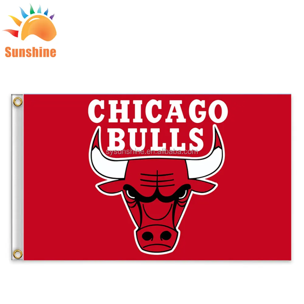 Dünya Şampiyonlar nba Chicago Bulls Bayrak 3x5 Polyester Afiş Uçan Boyutu 90*150 CM Bayrak