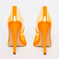 Chaussures à talons aiguilles personnalisées en néon rose jaune transparent pour femmes