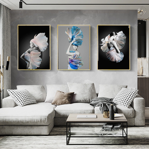 Arte retrato blanco y negro bailando chica famosa pintura desnuda sexy chicas 3d imagen pared - Product Image 6