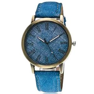 WJ-8383 classico semplice creativo Denim cinturino vendita calda orologio Unisex a buon mercato popolare all'ingrosso uomini e donne orologio da polso