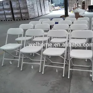 Silla plegable de plástico blanco, suministros para eventos y fiestas