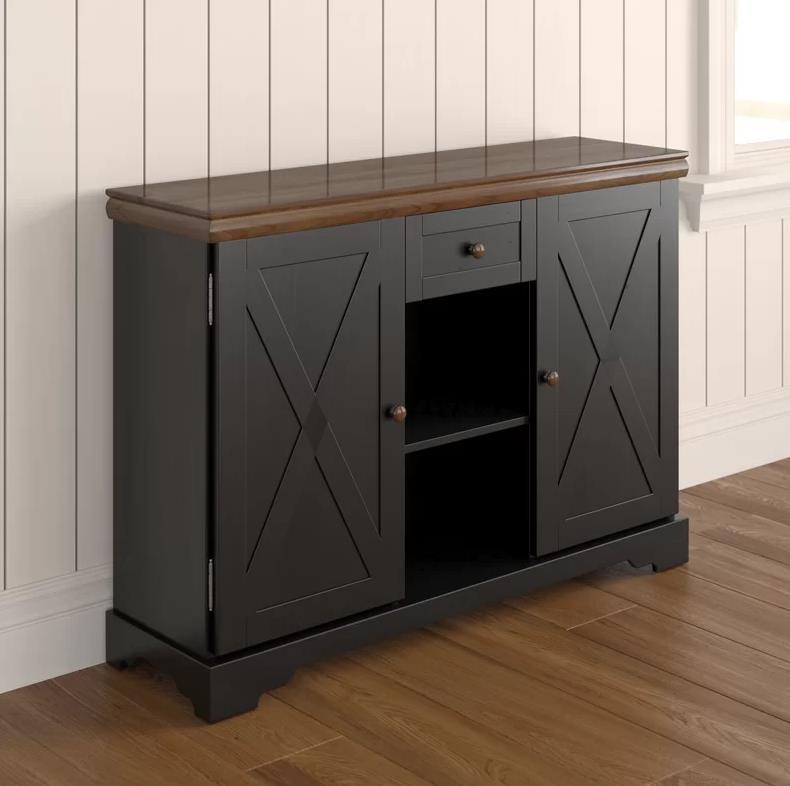 Sideboard Wooden Sliding Barn Door Buffet Cabinet Sideboard For Living Room Furniture