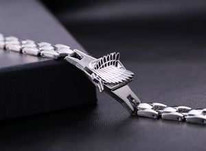 <span class=keywords><strong>Bracelet</strong></span> en acier couleur acier avec inscription « Ailes de la liberté » du Corps d'exploration de l'Attaque des Titans, vente en gros - Product Image 5