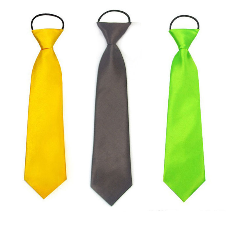 Factory Wholesale Promotional Stock Plain Polyester School Necktie for Children Formal Business Style Tie