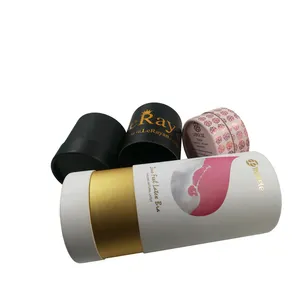 Custom Curling Rand Papier Cilinder Buis Gift Luxe Box Ronde Set Kartonnen Cosmetische Box Voor Verpakking