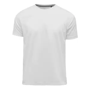 Camiseta de impressão digital de logotipo personalizada, camiseta branca básica ecológica para impressão de logotipo personalizada, tecido reciclado rpet com baixo min