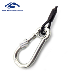 Las especificaciones completas de bobina de plástico cordón/Cordón de cable con acero <span class=keywords><strong>inoxidable</strong></span> 316 mosquetones - Product Image 1