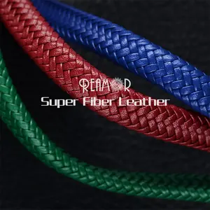 REAMOR Kabel Tali Kulit PU Kepang Super Fiber, Lebar 12*6Mm untuk Membuat Perhiasan Gelang Kerajinan Perhiasan Aksesori DIY