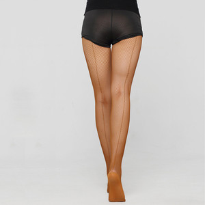 Collants professionnels de danse latine en résille <span class=keywords><strong>à</strong></span> <span class=keywords><strong>motif</strong></span>, de haute qualité, noirs, brun foncé, en fil dur, avec dos renforcé - Product Image 3