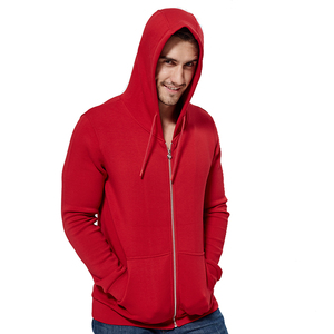 Personalizado en blanco de manga larga gruesa tela bolsillos Super Flex de invierno cálido rojo blanco sudaderas - Product Image 5