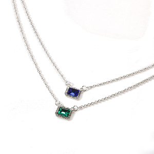 Collar de diamantes falsos de plata para mujer NS94112 - Product Image 3