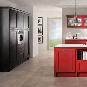 Rosso <span class=keywords><strong>e</strong></span> Nero In Legno Massello Shaker <span class=keywords><strong>Cucina</strong></span> Armadio Mobili dalla Fabbrica - Product Image 1