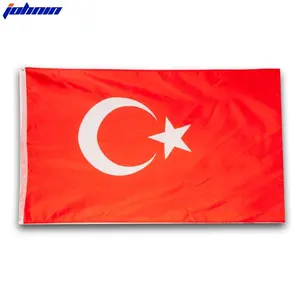 Wholesale Stock 3x5fts Turkish a white star and crescent The flag of the Republic of Turkey