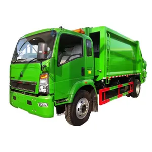 New nhãn hiệu SINOTRUK HOWO xe tải chở rác 12m3 phía sau tải máy đầm để bán