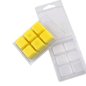Custom PVC PET plastic clamshell blister packaging 6 cavity wax melts clamshell for candles