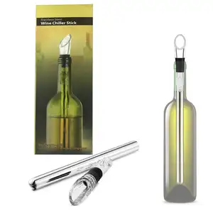 Amazon bestseller 2019 3-in-1 Stainless Steel Wine Bottle Cooler Stick Rapid Iceless Wine Chilling Rod with Aerator and Pourer