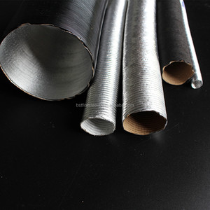 La fibre de verre aluminisée de protection thermique à hautes températures ondulée non d'amiante reflètent le tube d'isolateur - Product Image 2