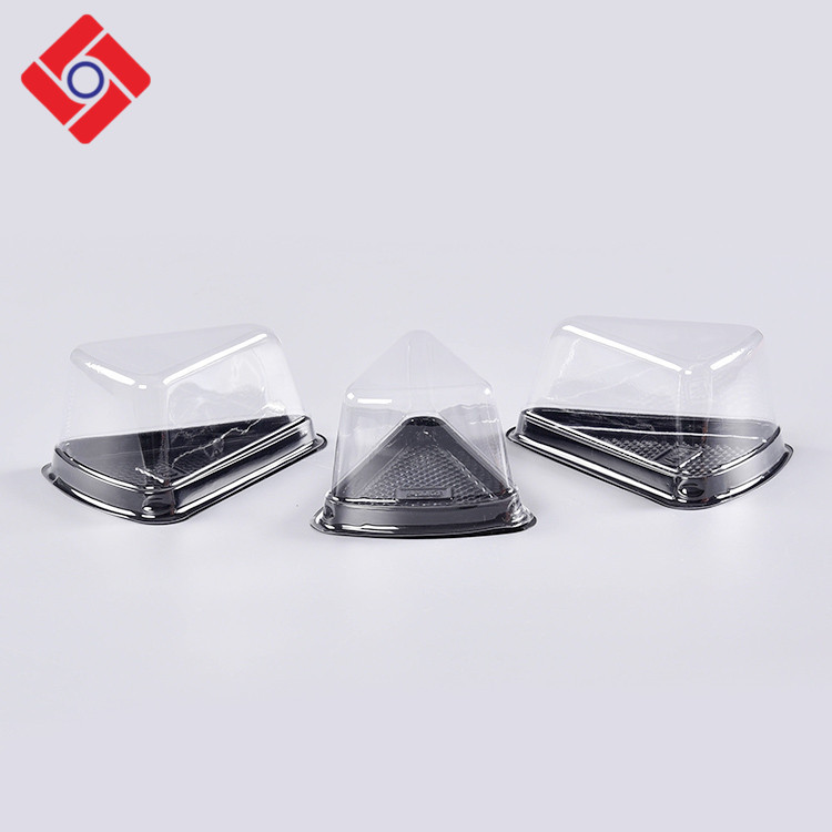 Pla Jetable Mince Triangle En Plastique Mini Emballage Blister Mini Dessert Gâteau Plateau