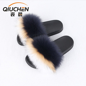 Super doux hiver chaud mignon renard fourrure pantoufles pour les filles pour vente - Product Image 3