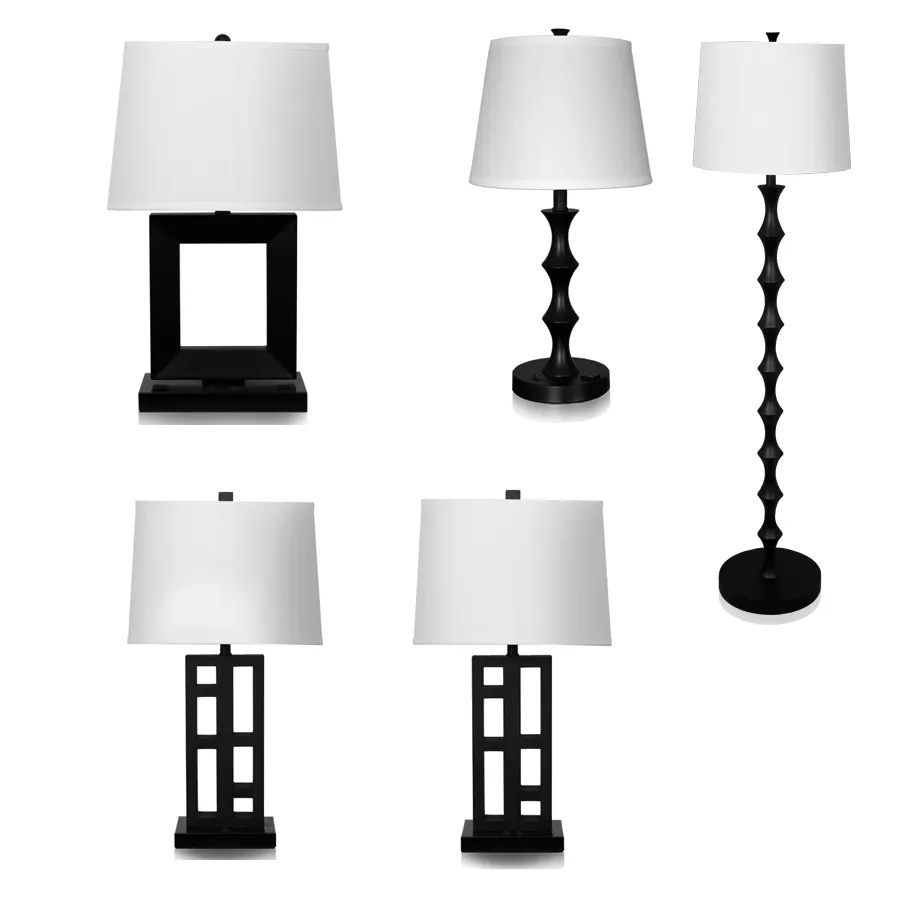 Lampe de table LED en fer noir, design moderne, avec interrupteur décoratif, luminaire décoratif d'intérieur, idéal pour une chambre d'hôtel