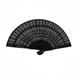 sandalwood fan babay shower gift wooden carved hand fan wood folding fan