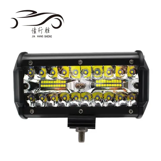 Hxjhs-barre lumineuse LED 7 pouces, 120W, 3 lignes, 6000K, 9-36v, 120W, pour voiture, camion et véhicule tout-terrain