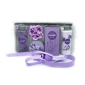 Vendita calda nuova scatola di legno lavanda gel doccia lozione per <span class=keywords><strong>il</strong></span> corpo kit di sapone per <span class=keywords><strong>il</strong></span> <span class=keywords><strong>bagno</strong></span> spa set regalo per le donne - Product Image 3