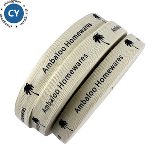 En gros personnalisé coton <span class=keywords><strong>ruban</strong></span> avec logo 2.5 cm 1 pouce off blanc chevrons sergé imprimé coton <span class=keywords><strong>ruban</strong></span> - Product Image 6