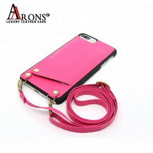 de diseño PU titular de la tarjeta de cuero cubierta trasera de la caja del teléfono celular con cordón para iPhone 7/8 plus XS - Product Image 3