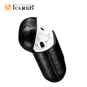 OEM Motif Crocodile En Cuir Véritable Écouteurs Étui De Protection <span class=keywords><strong>Casque</strong></span> Couverture pour Airpod 2 - Product Image 4