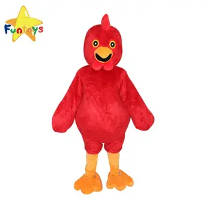 Funtoys Fur Walking Red Chicken Mascot Costume Customized