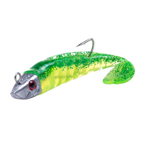 Leurre souple en plastique pour la pêche en eau salée, <span class=keywords><strong>Black</strong></span> Bass <span class=keywords><strong>Minnow</strong></span>, 9cm15g, avec tête de jig - Product Image 2