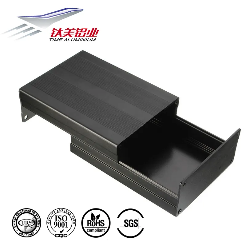 Caja de extrusión de aluminio anodizado negro, caja de conexiones eléctricas, bricolaje, para diseño electrónico, dispositivo de Hardware PCB