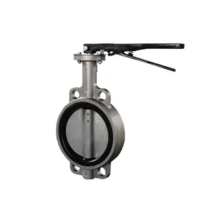 Various sizes COVNA DN150 6 inch PN16 NBR Rubber Seat Wafer Type Bare Shaft Stainless Steel Handle Butterfly Valve upvc/brass/stainless/