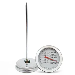 Termometer BBQ Daging Pengukur Suhu Stainless Steel 2 Inci Kustom untuk Termometer Memasak Steak Kalkun