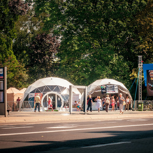 ครึ่งรอบ Clear Roof/โปร่งใส Marquee 10M เส้นผ่าศูนย์กลางขนาดใหญ่ Geodesic Dome เต็นท์สำหรับขาย - Product Image 1