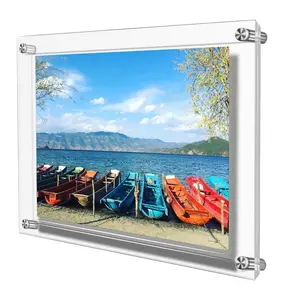 Bán Nóng Tùy Chỉnh Đôi Panel Acrylic Wall Mount Khung Ảnh A3 A4 Kích Thước Khung Ảnh Với Chất Lượng Cao