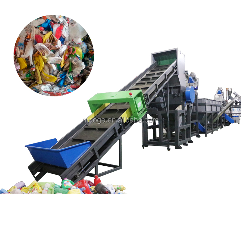 Линия переработки промывки пластиковых бутылок HDPE