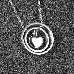 Marlary In Acciaio Inox Personalizzato Rotondo Sempre Nel Mio Cuore Urna Gioielli Cremazione Ceneri Del Pendente - Product Image 4