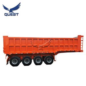 <span class=keywords><strong>QUEST</strong></span> Heavy duty 4 เพลา 35/40 CBM Tipper Trailer 70 ตันรถบรรทุกการทำเหมืองแร่ Dump Semi Trailer - Product Image 2