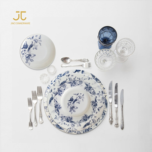 JC azul vajilla china vajilla placa del cargador para restaurante, idea de regalo para la habitación - Product Image 2