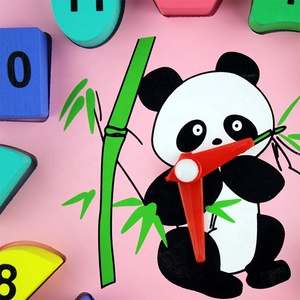 12 nombre Numérique Coloré Géométrie Panda <span class=keywords><strong>Horloge</strong></span> Éducatif <span class=keywords><strong>3D</strong></span> <span class=keywords><strong>Puzzle</strong></span> En Bois Animaux - Product Image 5