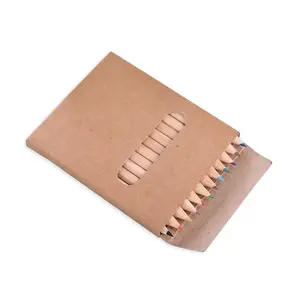 Factory sells 3.5-inch wooden colour 12 colored pencil Kraft carton packaging