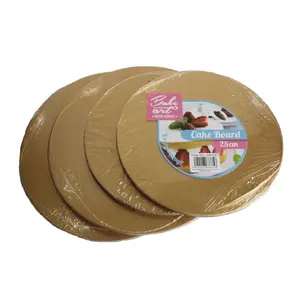 Круглые доски для тортов, 2 мм, оптовая продажа, золотые одноразовые бумажные круглые доски для тортов, поставщик
