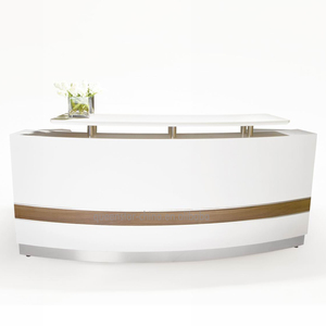 QS-RC08 Modern Reception Front <strong>Desk</strong> for Hotel <strong>High</strong> Quality <strong>White</strong> <strong>High</strong> <strong>Gloss</strong> Eco-Friendly Durable Information <strong>Desk</strong> Counter <strong>Desk</strong> - Product Image 2