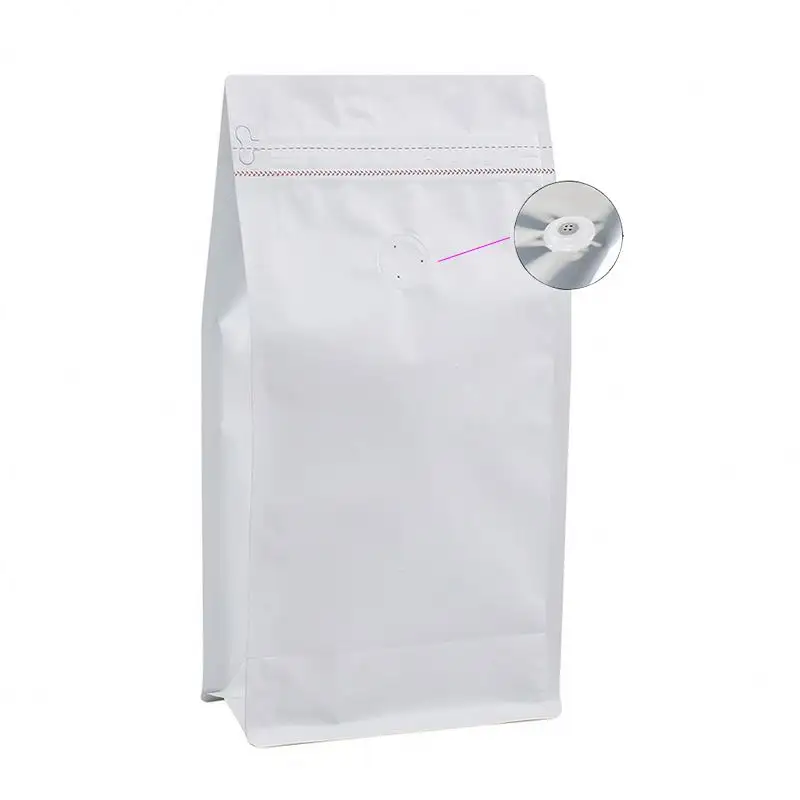 Ziplock Stand Up Pouch Resealable Embalagem Laminado Reforço Lateral Saco de Café Da Folha De Alumínio Rosa