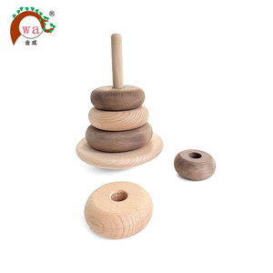 Anneaux empilables en bois naturel, jouet organique pour enfants - Product Image 5