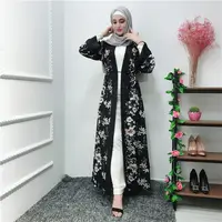 उच्च गुणवत्ता फूल मुद्रण खुले में abaya नए मॉडल abaya दुबई