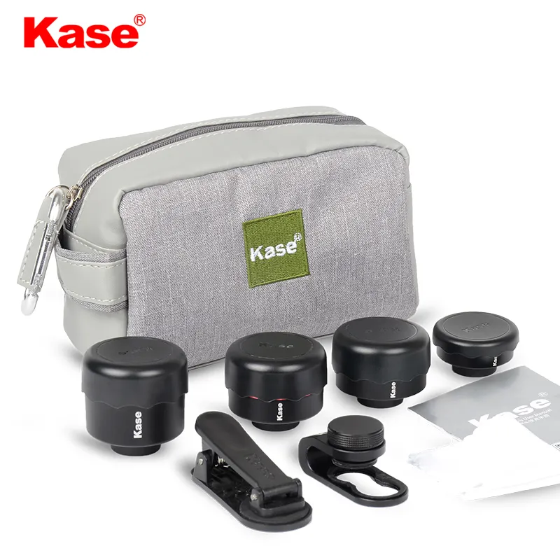 Kase 4 in 1 smartphone lens set for mobile flimmaker/ Wide Angle/ Fisheye/ Telephoto/ Macro /Mobile phone external lens